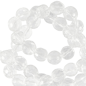 Kralen natuursteen 6mm facet geslepen Transparent