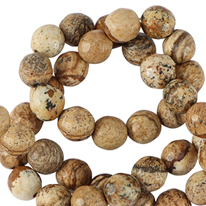 Kralen natuursteen dalmatian stone 4mm facet geslepen Suntan bronze brown