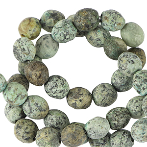 Kralen natuursteen dalmatian stone 4mm facet geslepen Multicolour mayan green