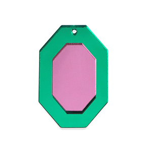 Statement hangers octagon Metallic green-pink