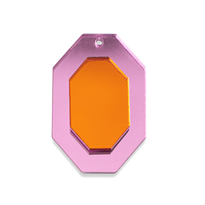 Statement hangers octagon Metallic pink-orange