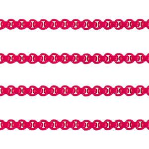 Jasseron gourmet schakel 3mm Magenta pink