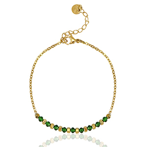 Armbanden van Stainless steel Roestvrij staal (RVS) Emerald blue-gold