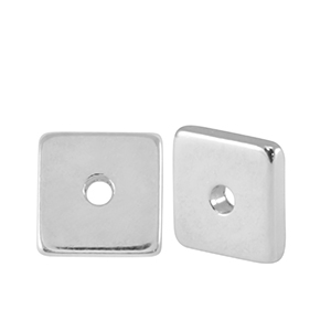 Metaal kralen DQ disc square 7mm Antiek zilver (nikkelvrij)