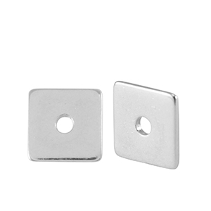 Metaal kralen DQ disc square 7mm Antiek zilver (nikkelvrij)