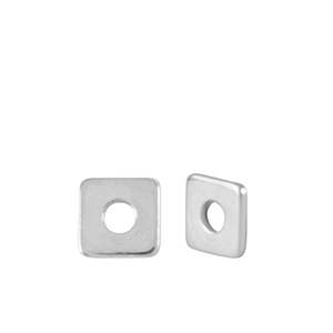 Metaal kralen DQ disc square 4mm Antiek zilver (nikkelvrij)