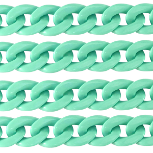 Acryl schakels 29mm shiny Turquoise green