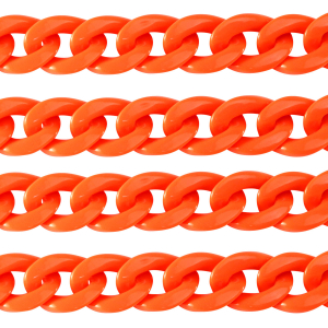 Acryl schakels 22mm shiny Neon orange