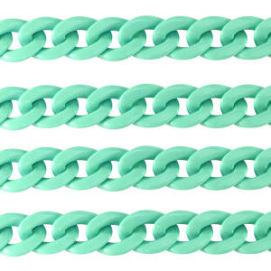 Acryl schakels 18mm shiny Turquoise green