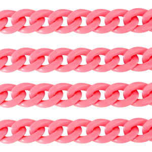 Acryl schakels 18mm shiny Hot pink