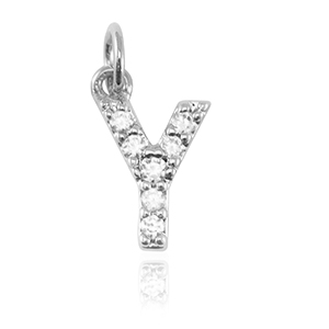 TQ metaal brass bedels initial Y Silver