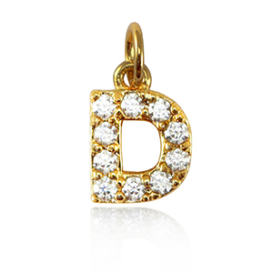 TQ metaal brass bedels initial D Gold