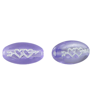 Acryl letterkralen hearts Purple