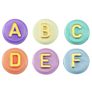 Acryl letterkralen mix Multicolour