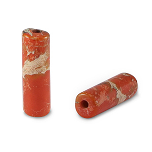 Kralen natuursteen tubes Rust red