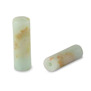 Natuursteen kralen kwartsiet tubes Soft turquoise-brown