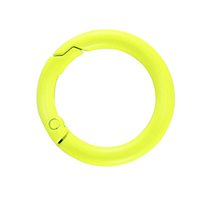 Gekleurde onderdelen sleutelhanger ring Neon yellow