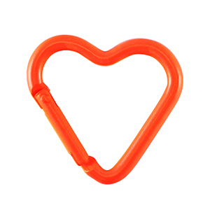Gekleurde onderdelen sleutelhanger hart Neon orange