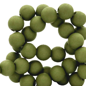 6 mm kralen van acryl Olive green