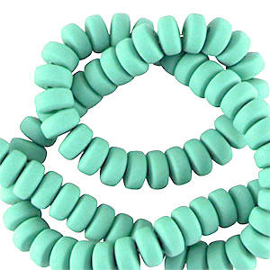 Polymeer kraal rondellen 7mm Turquoise green