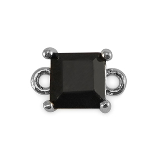 Crystal glas tussenstukken square Jet black-silver