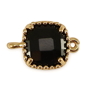 Crystal glas tussenstukken square Jet black-gold