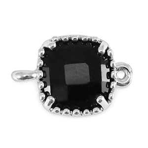 Crystal glas tussenstukken square Jet black-silver