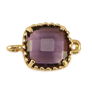 Crystal glas tussenstukken square Purple-gold