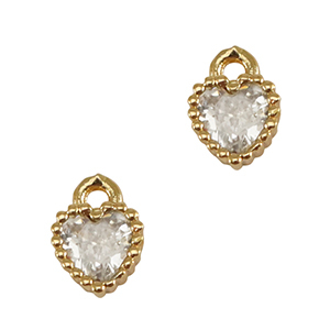 Hanger van crystal glas heart Crystal-gold
