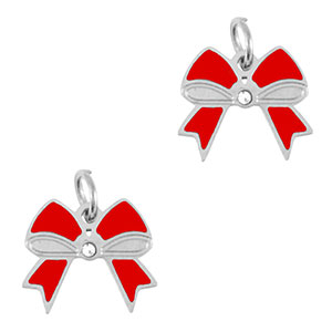 Bedels van Stainless steel Roestvrij staal (RVS) bow Silver-red