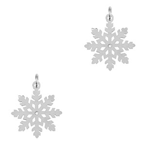 Bedels van Stainless steel Roestvrij staal (RVS) snowflake Silver