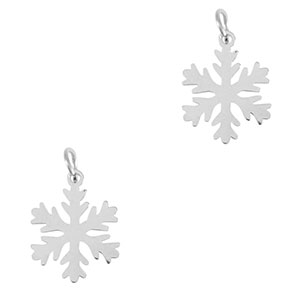 Bedels van Stainless steel Roestvrij staal (RVS) snowflake Silver