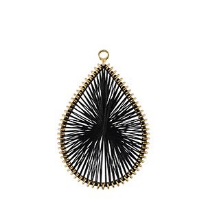 Gehaakte hangers met macram&eacute; draad druppel Gold-black