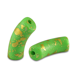 Kralen van acryl tube matt Light green-gold