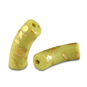 Kralen van acryl tube matt Lime green-gold