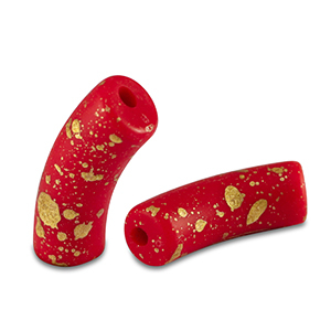 Kralen van acryl tube matt Red-gold