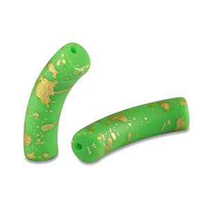 Kralen van acryl tube matt Light green-gold