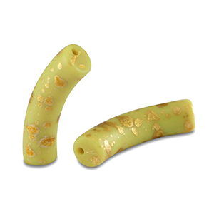 Kralen van acryl tube matt Lime green-gold