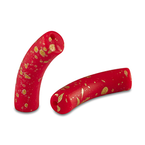 Kralen van acryl tube matt Red-gold