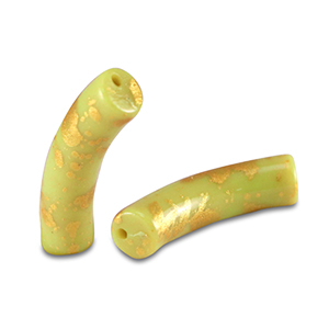 Kralen van acryl tube shiny Lime green-gold