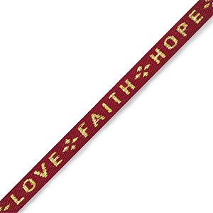 Tekstlint "love faith hope" Red-gold