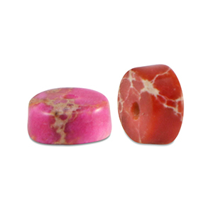 Disc natuursteen kralen 4x2mm Hot pink