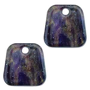 Hangers van resin trapezium glitter Multicolor galaxy