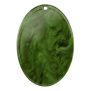 Hangers van resin ovaal Moss green