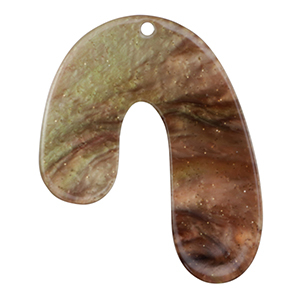 Hangers van resin organic glitter Multicolor brown