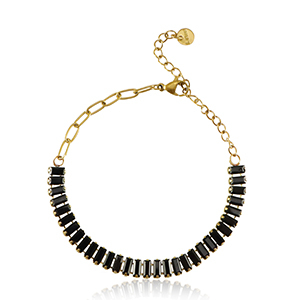 Armbanden van Stainless steel Roestvrij staal (RVS) Goud-black