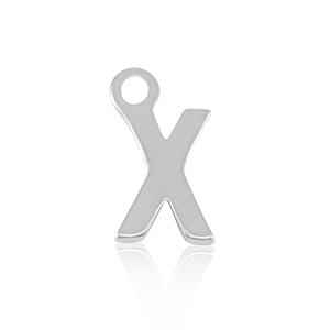 Bedels van Stainless steel Roestvrij staal (RVS) initial X Silver