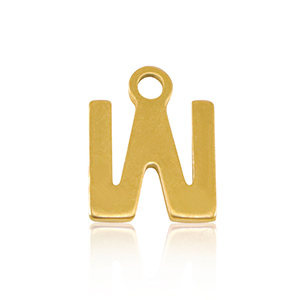 Bedels van Stainless steel Roestvrij staal (RVS) initial W Gold