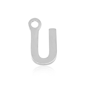 Bedels van Stainless steel Roestvrij staal (RVS) initial U Silver