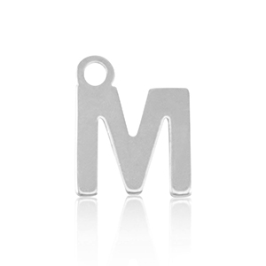 Bedels van Stainless steel Roestvrij staal (RVS) initial M Silver
